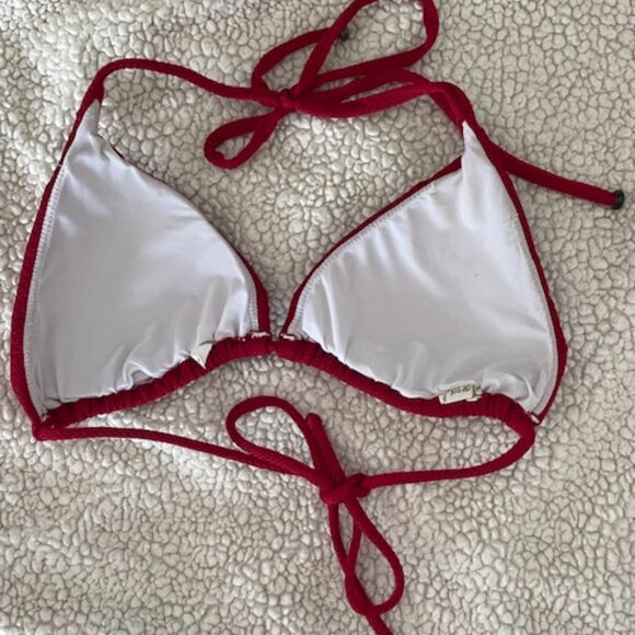 Womens Rio de Sol Triangle bathing suit top XL Red - Picture 4 of 5